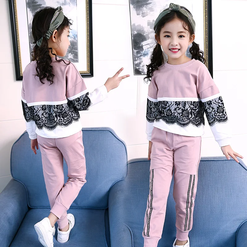Girls Sets Spring and Autumn The New Cool Female School Student Hit Color Shoulder Sleeve Lace Lace Sport Pure Cotton Two Suits
Girls Sets Spring and Autumn The New Cool Female School Student Hit Color Shoulder Sleeve Lace Lace Sport Pure Cotton Two Suits