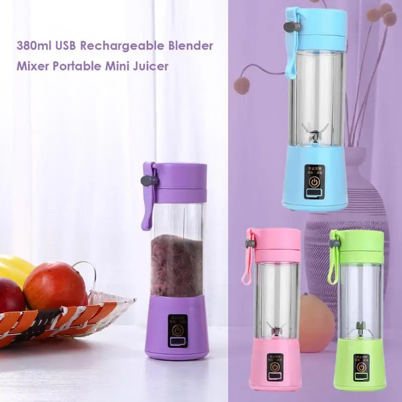 380ml USB Rechargeable Blender Mixer Portable Mini Juicer Juice Machine Smoothie Maker Household Small Juice Extractor Tool
380ml USB Rechargeable Blender Mixer Portable Mini Juicer Juice Machine Smoothie Maker Household Small Juice Extractor Tool