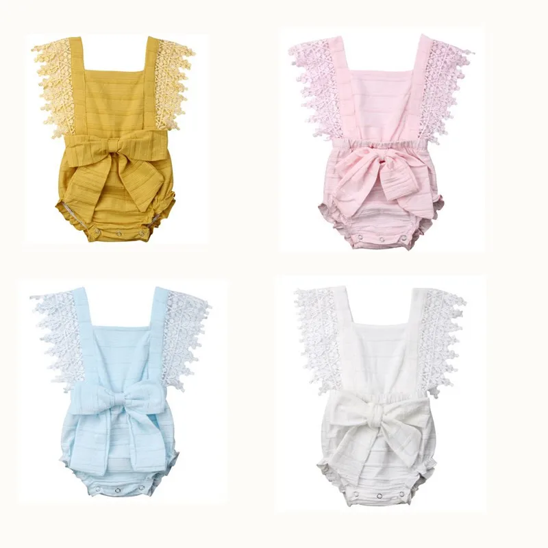 2019 Baby Girls Lace Sleeveless Rompers Backless Bowknot Jumpsuit Beach Romper Cotton Jumpsuit Newborn Baby Girl Clothes 0-18M
2019 Baby Girls Lace Sleeveless Rompers Backless Bowknot Jumpsuit Beach Romper Cotton Jumpsuit Newborn Baby Girl Clothes 0-18M