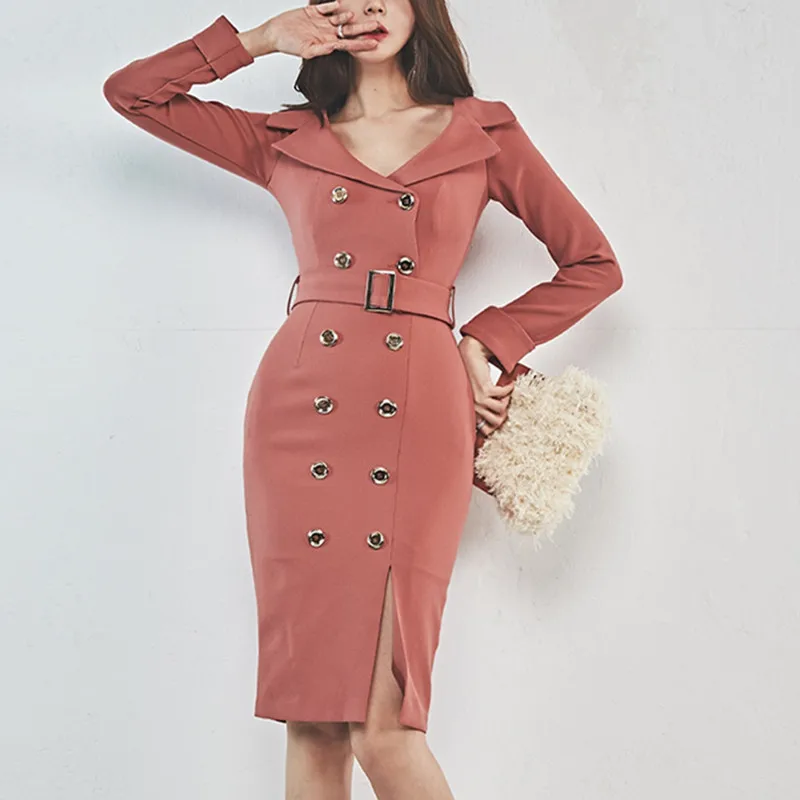 2019 Winter Spring New Elegant V-neck Long Sleeve Slit Slim Pencil Dress Bodycon Office Lady Work Formal Party Dress
2019 Winter Spring New Elegant V-neck Long Sleeve Slit Slim Pencil Dress Bodycon Office Lady Work Formal Party Dress