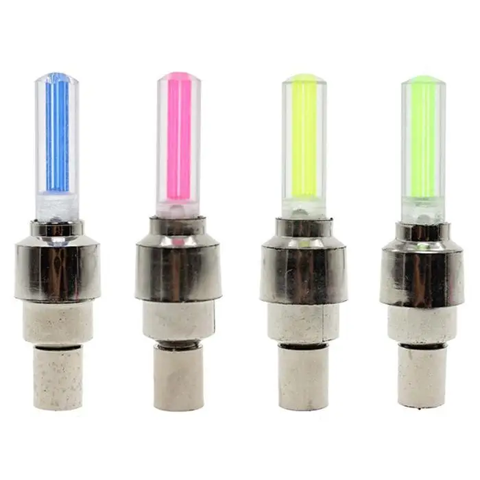 Blue 2 LED Lamp Flash Tyre Wheel Valve Cap Light Car Bike Bicycle Motorcycle ER