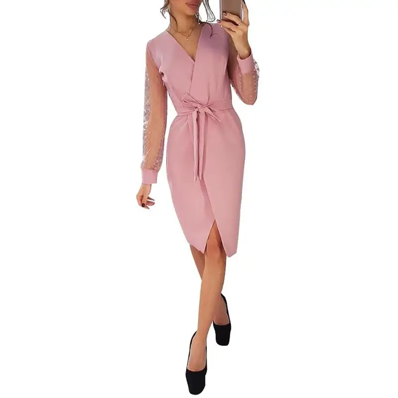 Autumn Women Robe Sexy V-Neck Club Dresses Long Sleeve Mesh Dresses Package Hip Party Pencil Dress Bow Tie Vestidos SJ1578X
Autumn Women Robe Sexy V-Neck Club Dresses Long Sleeve Mesh Dresses Package Hip Party Pencil Dress Bow Tie Vestidos SJ1578X
