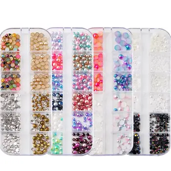 Nail Art Accessories Nail Art Jewelry 12 grid Long Box Decoration Mix Size Semi-circular Pearls Nail Art Nail Decoration
Nail Art Accessories Nail Art Jewelry 12 grid Long Box Decoration Mix Size Semi-circular Pearls Nail Art Nail Decoration