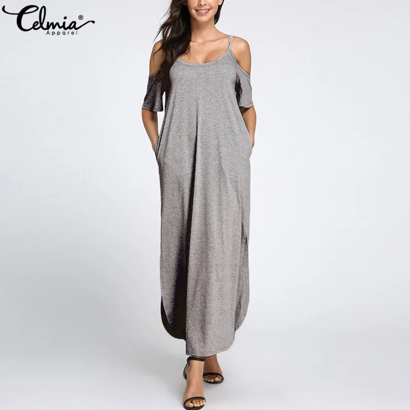 Celmia Large Size Chic Women Maxi Dress 2019 Summer Bohe Sexy Off Shoulder Casual Loose Long Shirt Vestidos Split Beach Sundress
Celmia Large Size Chic Women Maxi Dress 2019 Summer Bohe Sexy Off Shoulder Casual Loose Long Shirt Vestidos Split Beach Sundress