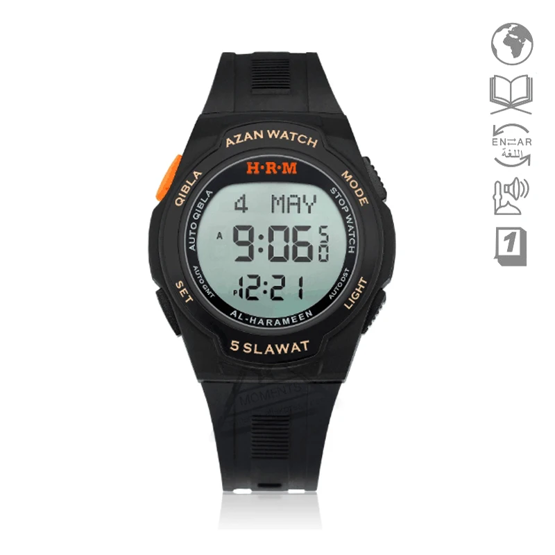 2 pieces Harameen Sport Watch for Muslim Prayer with Azan Time Adhan Watch with Quaran Bookmark Qibla Hijri 6509 34mm Waterproof
2 pieces Harameen Sport Watch for Muslim Prayer with Azan Time Adhan Watch with Quaran Bookmark Qibla Hijri 6509 34mm Waterproof