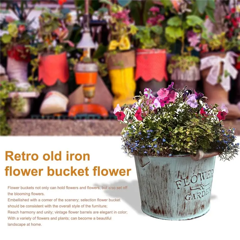 Country Retro Old Metal Flower Bucket Flower Creative Home Desktop Decoration Metal Craft Iron Bucket Small Flower Pot
Country Retro Old Metal Flower Bucket Flower Creative Home Desktop Decoration Metal Craft Iron Bucket Small Flower Pot