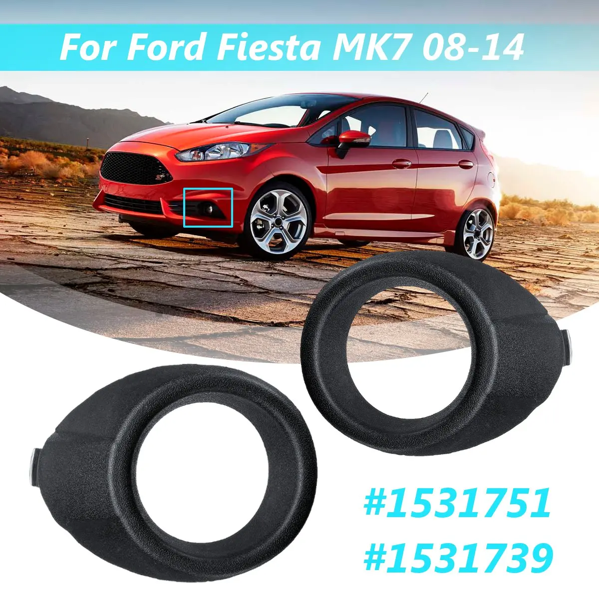 1 Pair Front Car Bumper Trim Fog Light Fog Lamp Cover Hood Black Chromed For Ford for Fiesta MK7 2008 09 10 11 12-2014 #1531751
1 Pair Front Car Bumper Trim Fog Light Fog Lamp Cover Hood Black Chromed For Ford for Fiesta MK7 2008 09 10 11 12-2014 #1531751
