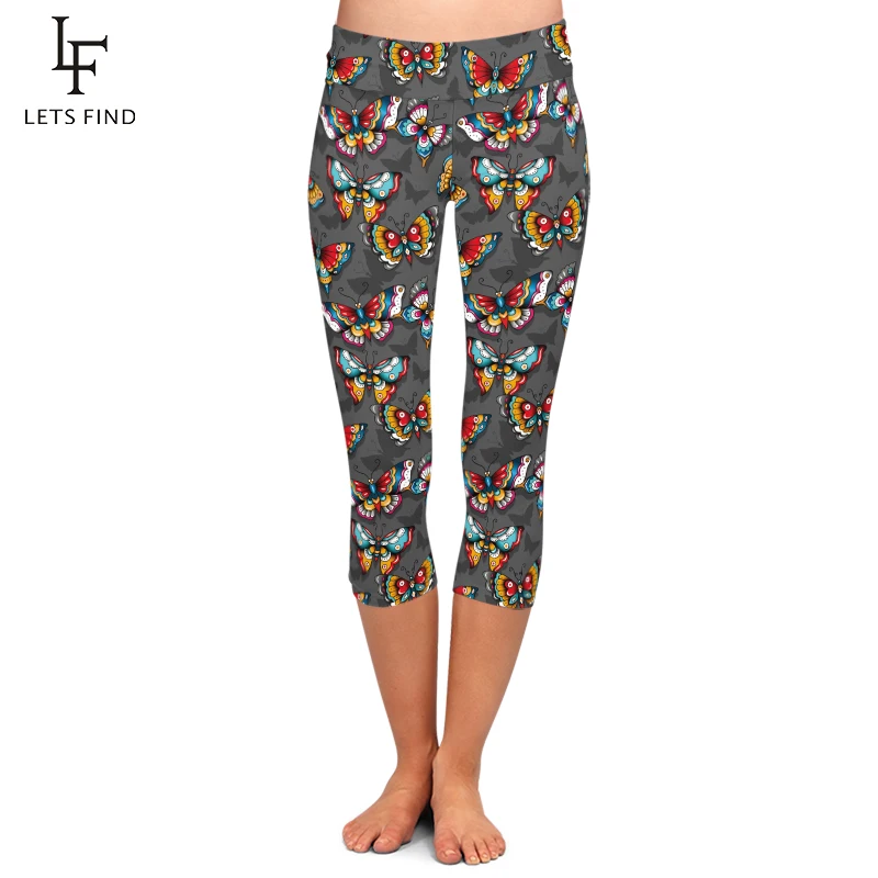 High Waist Plus Size Butterfly Print Capri Leggings Women Fashion Mid-Calf 3/4 Trousers Stretch Pants Women Summer
High Waist Plus Size Butterfly Print Capri Leggings Women Fashion Mid-Calf 3/4 Trousers Stretch Pants Women Summer