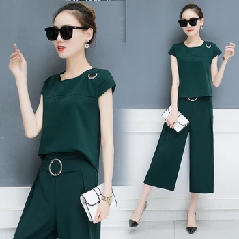 blouse top & Wide-legged pants summer 2019 European style new women chiffon fashion suits two-piece outfit vestido M-XXL
blouse top & Wide-legged pants summer 2019 European style new women chiffon fashion suits two-piece outfit vestido M-XXL