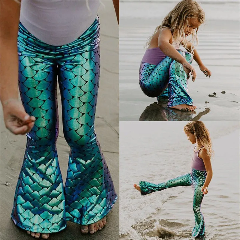 2018 Novelty Kids Girls Skinning Mermaid Leggings Bell-Bottom Pants Fashion Elastic Waist Long Flared Trousers Girl Clothes 2-7Y
2018 Novelty Kids Girls Skinning Mermaid Leggings Bell-Bottom Pants Fashion Elastic Waist Long Flared Trousers Girl Clothes 2-7Y