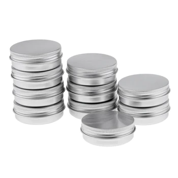 40G/1.4 Oz Silver Small Round Aluminum Metal Tin Jar Containers with Screw Top Lids for Storing Cosmetic Powder Aluminum
40G/1.4 Oz Silver Small Round Aluminum Metal Tin Jar Containers with Screw Top Lids for Storing Cosmetic Powder Aluminum