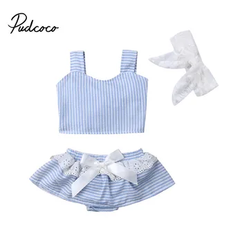 0-24M Baby Girl Clopthes 2019 Infantil Baby Girl Striped Short Tops+Bow Skirts+Head Band 3PCS Summer Outfits
0-24M Baby Girl Clopthes 2019 Infantil Baby Girl Striped Short Tops+Bow Skirts+Head Band 3PCS Summer Outfits