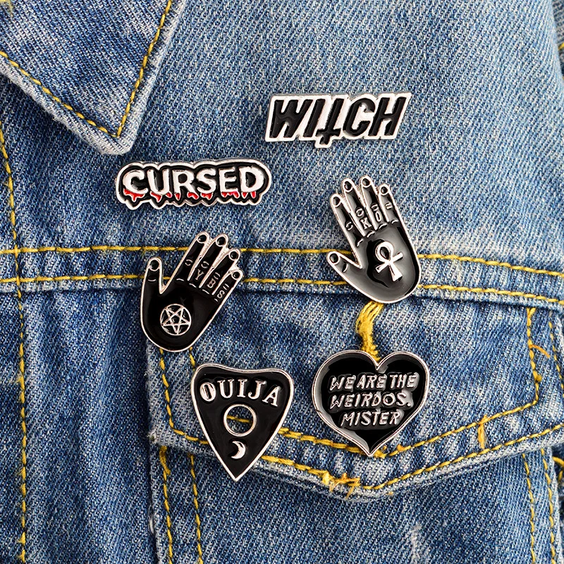 Black Witch Cursed Pin Punk Gothic Badge Pin Lapel Brooches Witch Fashion Jewelry Accessories Gift For Gothic Girls
Black Witch Cursed Pin Punk Gothic Badge Pin Lapel Brooches Witch Fashion Jewelry Accessories Gift For Gothic Girls