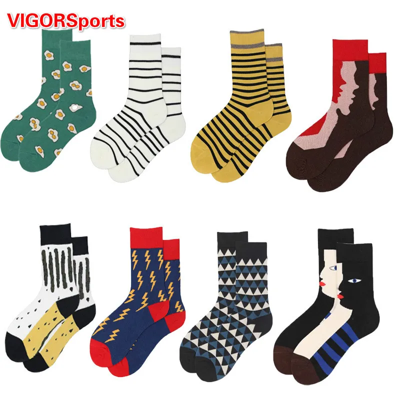 Cartoon Knit Cotton Sock New Hight Quality Mens Sports Socks Retro Stripe Individual Creative Fashions Hip Hop Happy Socks
Cartoon Knit Cotton Sock New Hight Quality Mens Sports Socks Retro Stripe Individual Creative Fashions Hip Hop Happy Socks