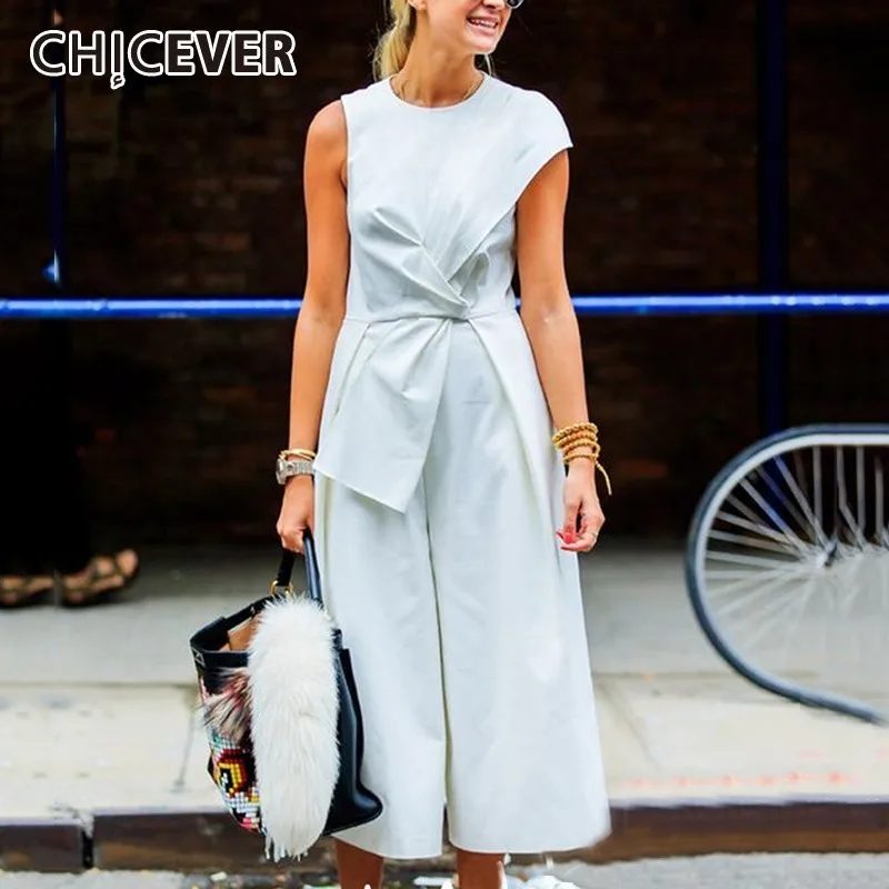 CHICEVER Sleeveless Tank Jumpsuits Female Patchwork Tunic High Waist Ankle Length Wide Leg Trousers Summer Women's Clothes New
CHICEVER Sleeveless Tank Jumpsuits Female Patchwork Tunic High Waist Ankle Length Wide Leg Trousers Summer Women's Clothes New
