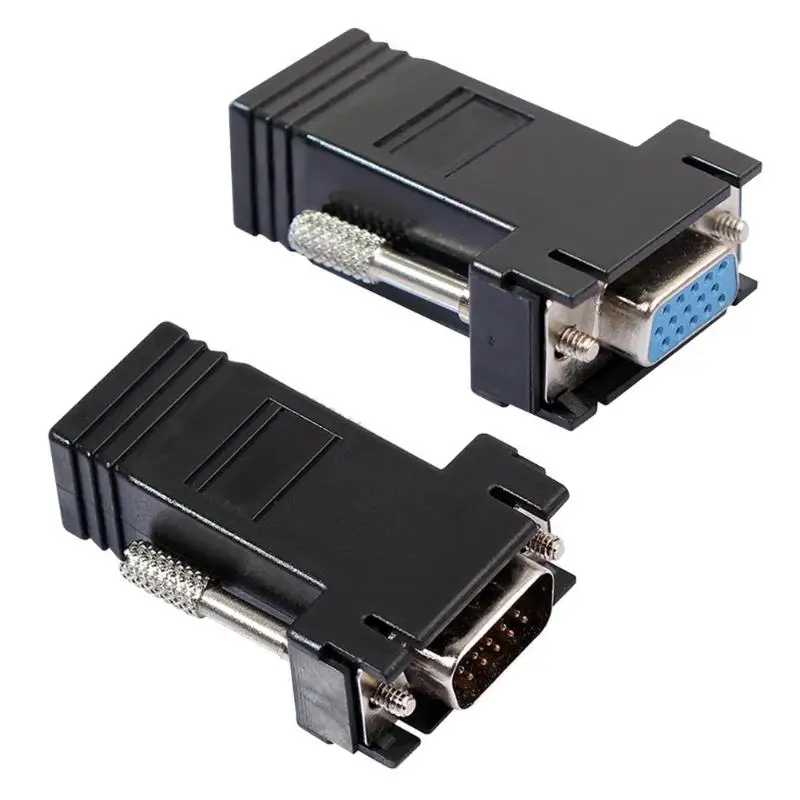 DB15 VGA Extender Aapter Plug VGA Female/Male to Lan Cat5 Cat5e/6 RJ45 Ethernet Female Adapter Connector Converter
DB15 VGA Extender Aapter Plug VGA Female/Male to Lan Cat5 Cat5e/6 RJ45 Ethernet Female Adapter Connector Converter
