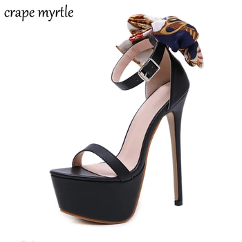 New sexy Women's super High heels Ankle straps Sandals peep toe bowknot Dress Sandals waterproof party shoes 16cm heels YMA636
New sexy Women's super High heels Ankle straps Sandals peep toe bowknot Dress Sandals waterproof party shoes 16cm heels YMA636