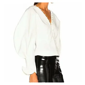 Spring Lantern Sleeve Work Blouse V-neck High Street Shirt White Blouse Women Blouses Tops and Blouses
Spring Lantern Sleeve Work Blouse V-neck High Street Shirt White Blouse Women Blouses Tops and Blouses