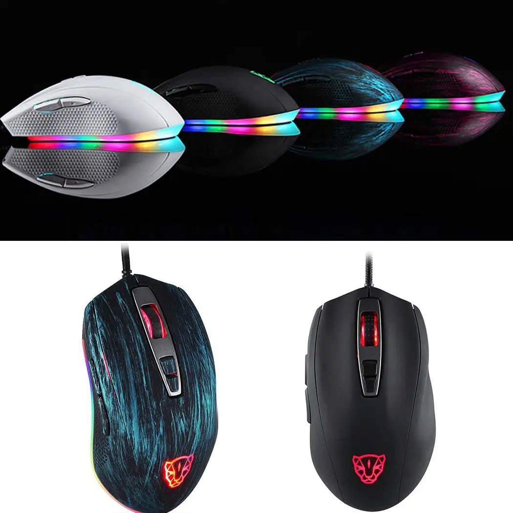 

Coocher Mouse RGB Macro Programming 5000 DPI Gaming Mouse USB Computer 7 Button Wried Optical Mice Backlit Breathe LED for PC