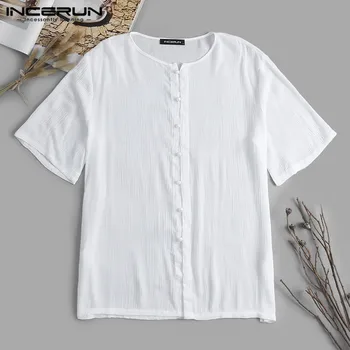 INCERUN Cool Summer Mens Shirts Dress Short Sleeve Crew Neck Summer Tee Tops Male Clothing Man Camisas Hombre Beach Shirt 5XL
INCERUN Cool Summer Mens Shirts Dress Short Sleeve Crew Neck Summer Tee Tops Male Clothing Man Camisas Hombre Beach Shirt 5XL