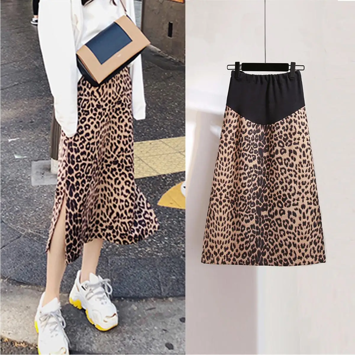 2019 spring high waist fashion maternity leopard printed side split belly skirt pregnant woman knee-length a-line empire skirts
2019 spring high waist fashion maternity leopard printed side split belly skirt pregnant woman knee-length a-line empire skirts