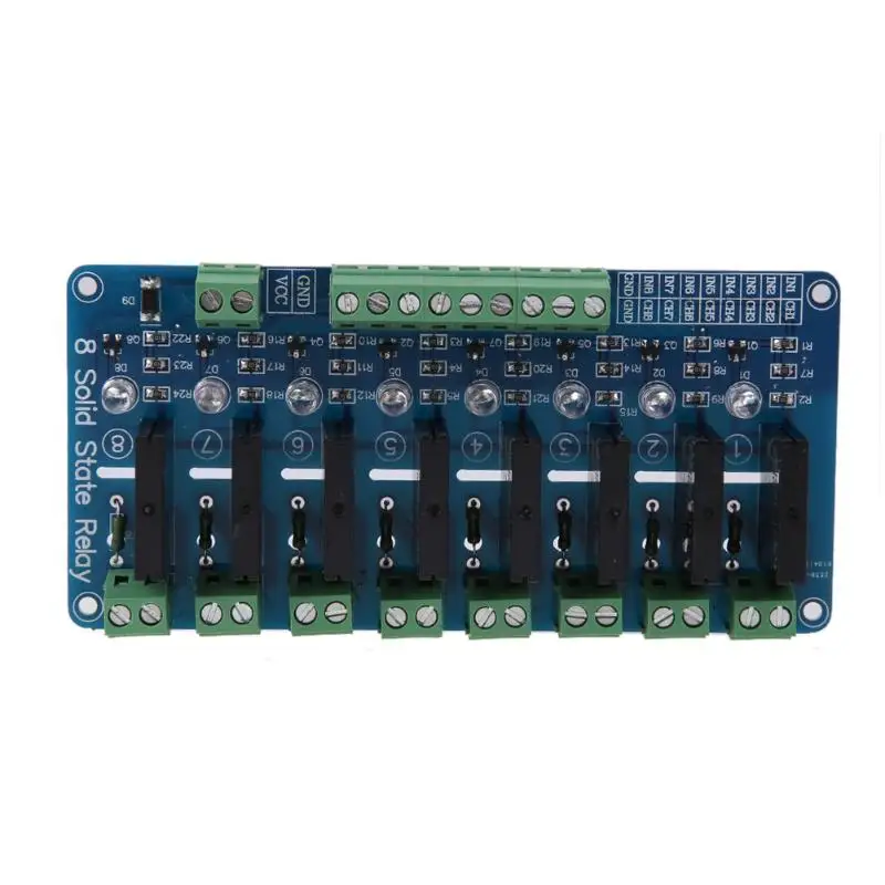 

250V 2A 8 Channel OMRON SSR G3MB-202P Solid State Relay Module For Arduino 75 to 264VAC 5VDC / 160mA General purpose SSR Output