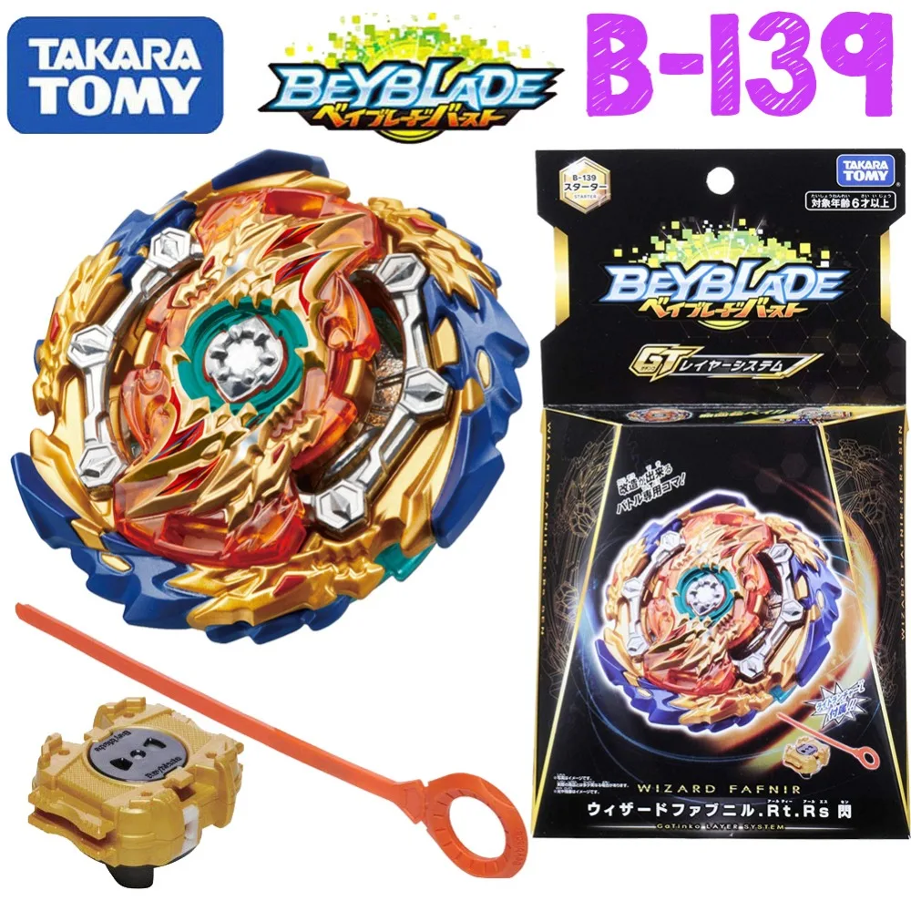 

Takaratomy Beyblade Burst B-139 Starter Wizard Fafnir . Rt . Rs Sen bay blade with launcher Bayblade gyroscope Toys for boy