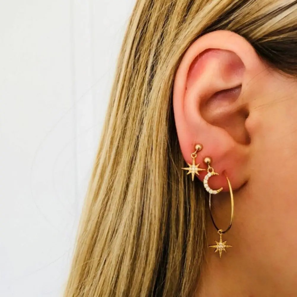 DreamBell 4Pcs/Set Women Stud Earrings Bohemian Style Large Circle Earrings Ear Clip Crystal Moon Star Ear Stud Jewelry
DreamBell 4Pcs/Set Women Stud Earrings Bohemian Style Large Circle Earrings Ear Clip Crystal Moon Star Ear Stud Jewelry