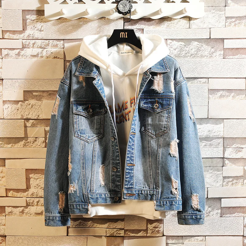 #7453 Destroy Denim Jacket Men Spring 2019 Letter Print Patchwork Ripped Ripped Jeans Jacket For Men Streetwear Coat Vintage 3XL
#7453 Destroy Denim Jacket Men Spring 2019 Letter Print Patchwork Ripped Ripped Jeans Jacket For Men Streetwear Coat Vintage 3XL