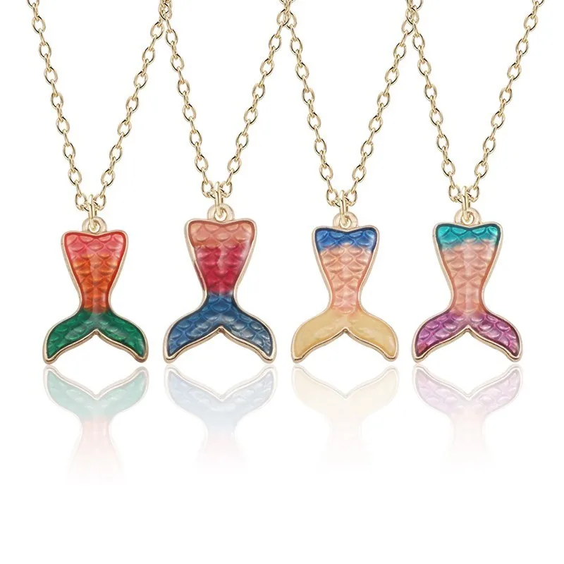 Cute Mermaid Pendant Necklace Gold Chain Enamel Fish Tail Pendants Necklaces Cartoon Animal Jewelry For Women Girl Collier Femme
Cute Mermaid Pendant Necklace Gold Chain Enamel Fish Tail Pendants Necklaces Cartoon Animal Jewelry For Women Girl Collier Femme