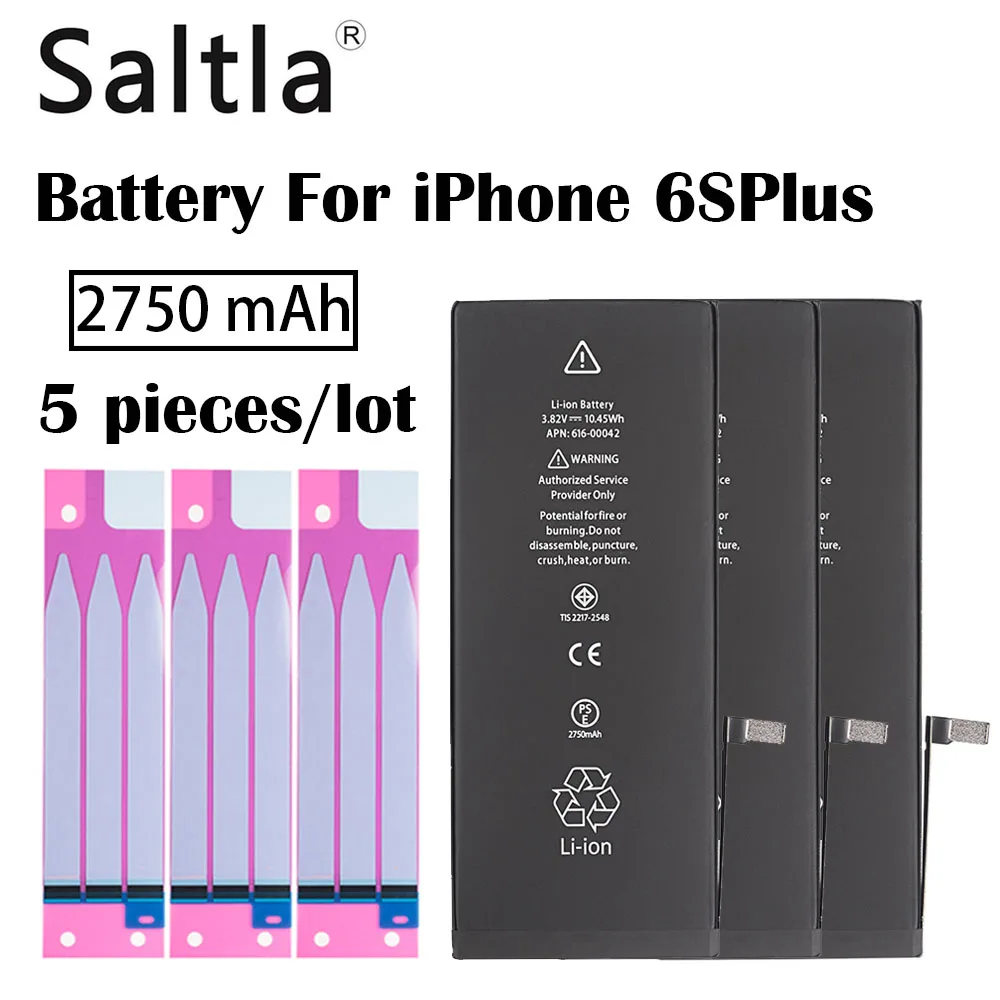 5 pieces/lot Original Saltla Battery For iPhone 6SPlus Real Capacity 2750mAh New Mobile Phone Replacement Batteries with Sticker
5 pieces/lot Original Saltla Battery For iPhone 6SPlus Real Capacity 2750mAh New Mobile Phone Replacement Batteries with Sticker