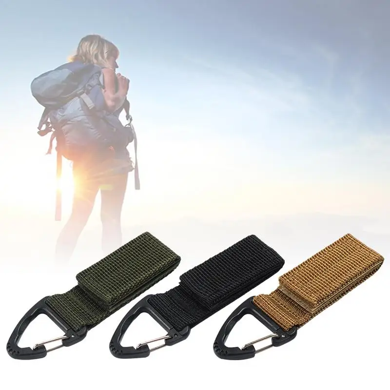 

Outdoor Nylon Webbing Key Chain Backpack Quickdraw Single Side Triangle Multifunctional Mountaineering D Shaped Hanging Buckle K