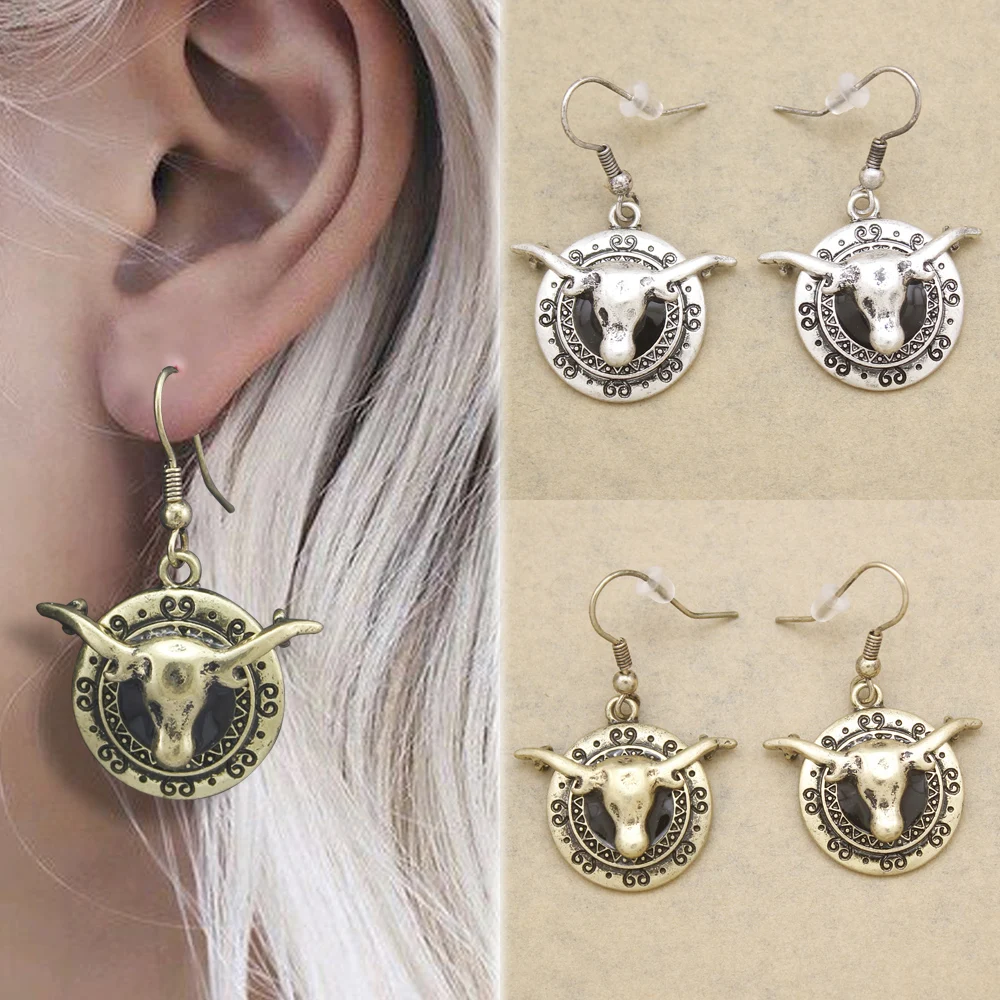Longhorn Buffalo Bull Drop Dangle Earrings Western Steer Horn Etched Scroll Cowgirl Women Oorbellen Orecchini Jewelry Vintage
Longhorn Buffalo Bull Drop Dangle Earrings Western Steer Horn Etched Scroll Cowgirl Women Oorbellen Orecchini Jewelry Vintage