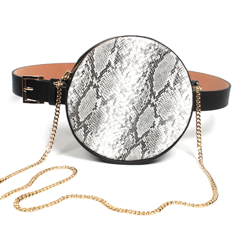 Round Waist Bag Women with Metal Chain Serpentine Belt Bags Ladies Single Shoulder Bag Female PU Leather Phone Waist Packs
Round Waist Bag Women with Metal Chain Serpentine Belt Bags Ladies Single Shoulder Bag Female PU Leather Phone Waist Packs