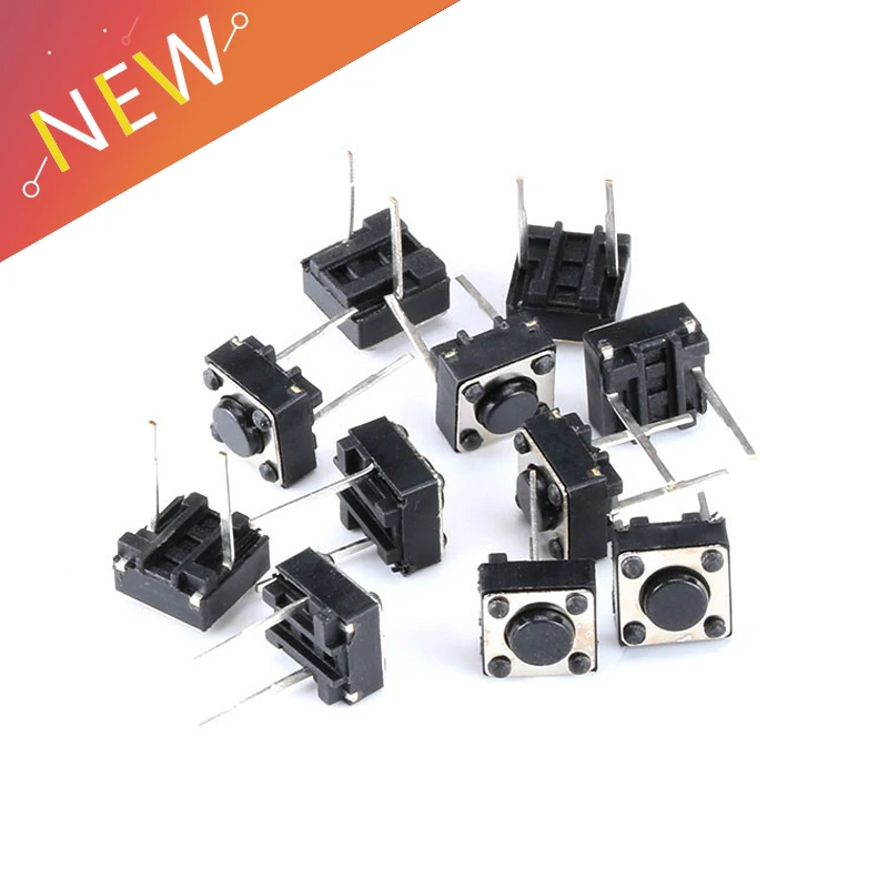50pcs/lot 6x6x4.3MM 2PIN G89 Tactile Tact Push Button Micro Switch Direct Plug-in Self-reset DIP Top Copper
50pcs/lot 6x6x4.3MM 2PIN G89 Tactile Tact Push Button Micro Switch Direct Plug-in Self-reset DIP Top Copper