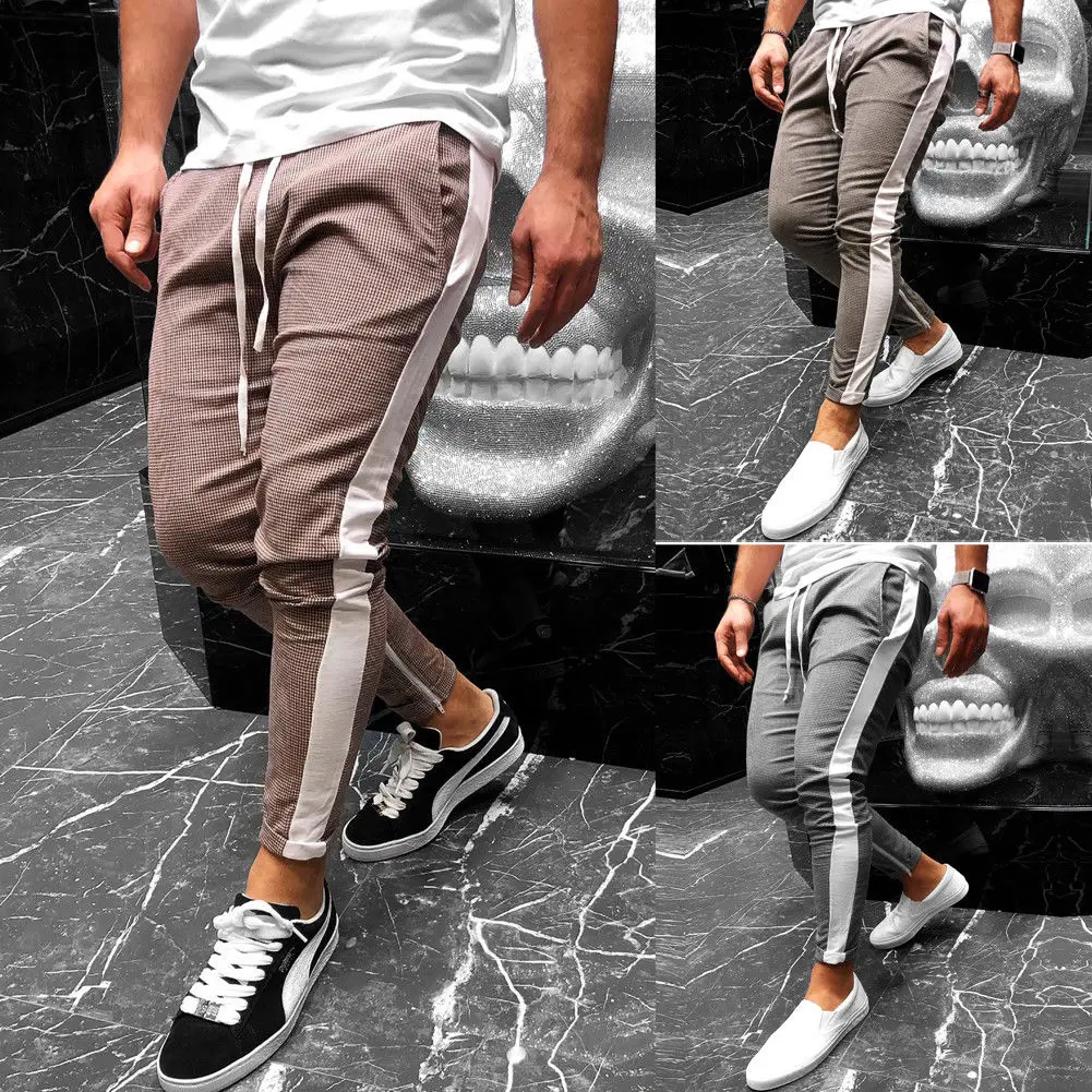 Новинка 2020 мужские повседневные Элегантные клетчатые брюки с рисунком гусиные