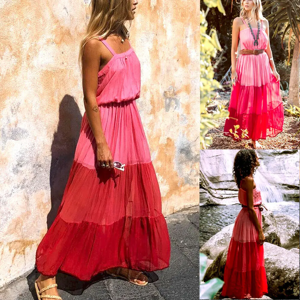 2019 Women Holiday High Waist Sleeveless Ladies Summer Boho Beach Long Dress Sundress
2019 Women Holiday High Waist Sleeveless Ladies Summer Boho Beach Long Dress Sundress