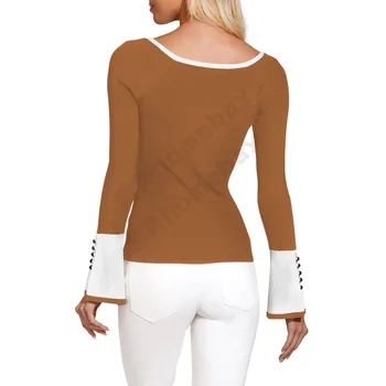 New Product Sexy V Lead Horn Sleeve Woman Casual T Shirt Plus Size 
New Product Sexy V Lead Horn Sleeve Woman Casual T Shirt Plus Size