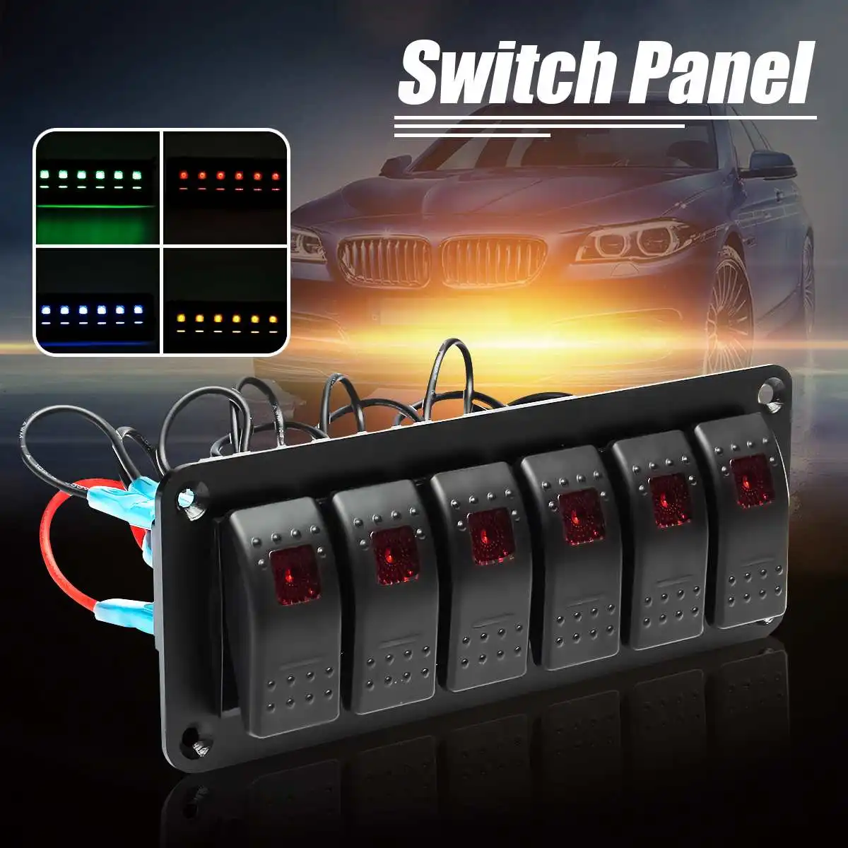 Dual LED Rocker Switch Panel Waterproof Marine Cars Boats Yacht 6 Gang Refit Universal Switch Panel 12V 24V ABS+PC+Aluminum
Dual LED Rocker Switch Panel Waterproof Marine Cars Boats Yacht 6 Gang Refit Universal Switch Panel 12V 24V ABS+PC+Aluminum