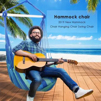 

Indoor Outdoor Furniture Hammocks Garden Hanging Chair Swinging Thick Canvas Dormitory Swing With 2 Pillows Hammock Camping