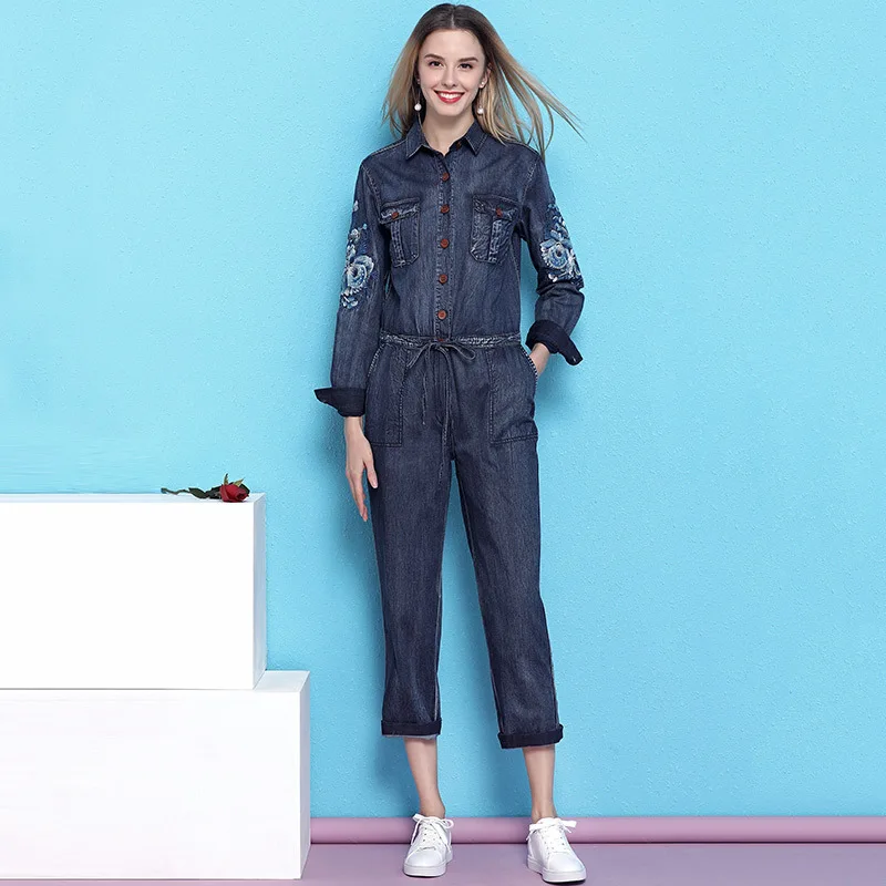 Vintage Embroidered Denim Jumpsuit Women2019 Spring New Arrival Slim Thin Drawstring Waist Casual jumpsuit mujer NW19B6027
Vintage Embroidered Denim Jumpsuit Women2019 Spring New Arrival Slim Thin Drawstring Waist Casual jumpsuit mujer NW19B6027