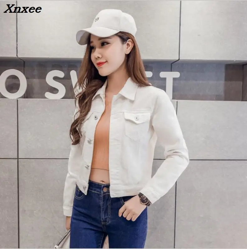 Women jeans jacket long sleeve stretch short denim jacket coats autumn coat fashion button up pockets lapel jacket Xnxee
Women jeans jacket long sleeve stretch short denim jacket coats autumn coat fashion button up pockets lapel jacket Xnxee