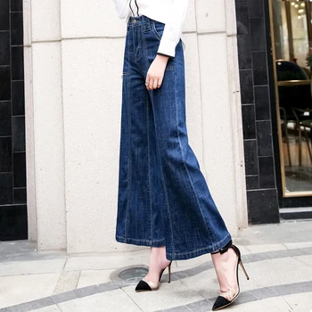 Women Blue Denim Flare Pants Wide Leg High Waist Casual Trousers 2019 Fashion Summer Fall Ladies Bell-bottomed Pants
Women Blue Denim Flare Pants Wide Leg High Waist Casual Trousers 2019 Fashion Summer Fall Ladies Bell-bottomed Pants