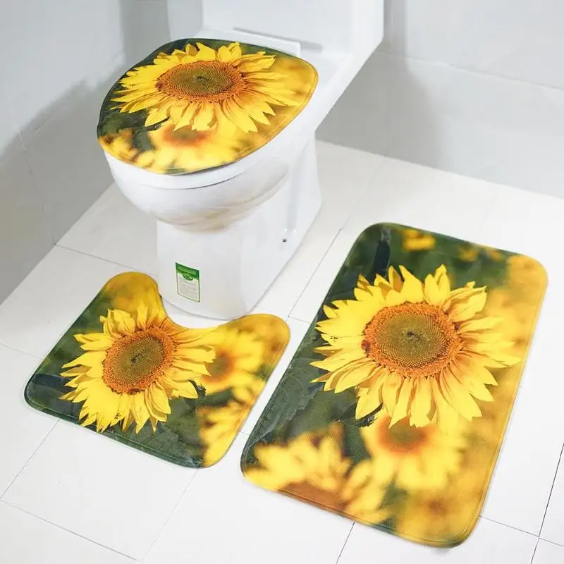 3pcs/set Sunflower Pattern Rugs Non-slip Mats Floor Mat Rug Carpet Absorbent Pedestal Rug Lid Toilet Cover Bath Mats
3pcs/set Sunflower Pattern Rugs Non-slip Mats Floor Mat Rug Carpet Absorbent Pedestal Rug Lid Toilet Cover Bath Mats