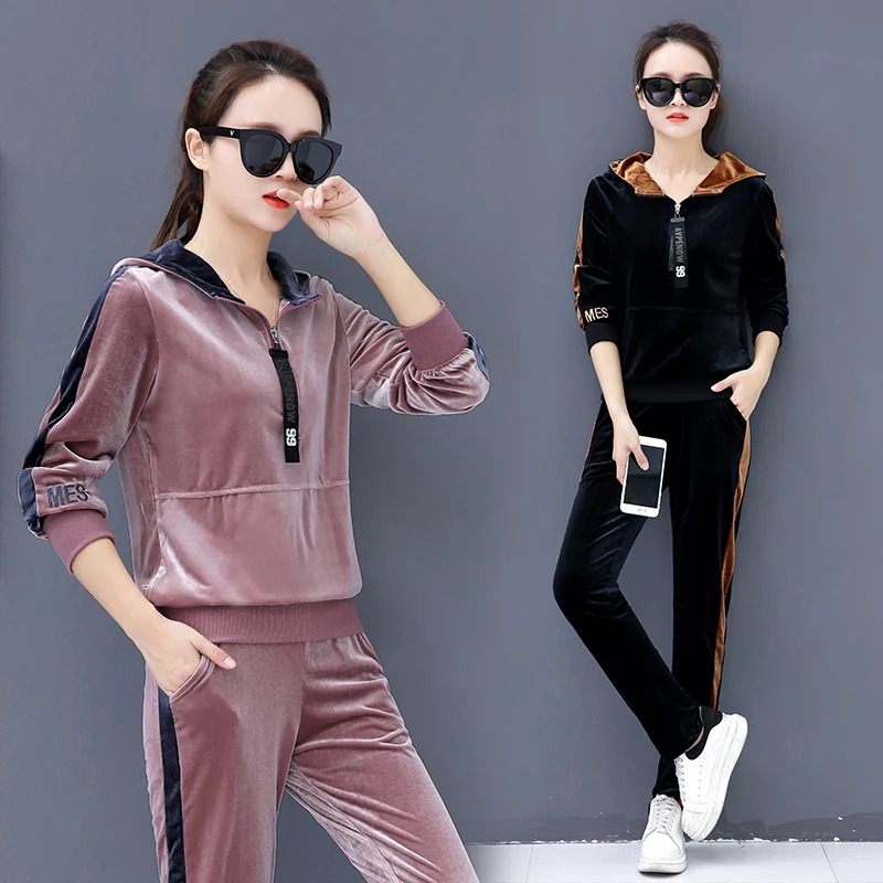 2019 New Fashion Gold Velvet Sportsing Suit Female Spring Autumn Casual Women Hoodies Suit Sweatshirts Two Piece Set Plus Size
2019 New Fashion Gold Velvet Sportsing Suit Female Spring Autumn Casual Women Hoodies Suit Sweatshirts Two Piece Set Plus Size