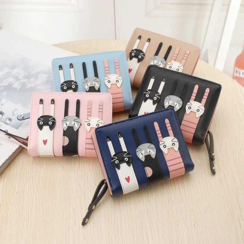 Wallet Female Short Ladies Wallet Fashion Cute Cartoon Cat Three Zipper Student Tide Wallet Small Coin Purse
Wallet Female Short Ladies Wallet Fashion Cute Cartoon Cat Three Zipper Student Tide Wallet Small Coin Purse