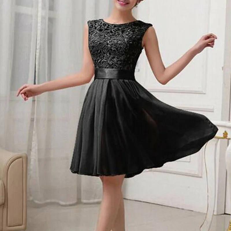 Hollow Out Lace Chiffon Slim Mini Dress Women Pure Backless Sleeveless Sexy Prom Formal Evening Party Short Dress Prom Gown
Hollow Out Lace Chiffon Slim Mini Dress Women Pure Backless Sleeveless Sexy Prom Formal Evening Party Short Dress Prom Gown