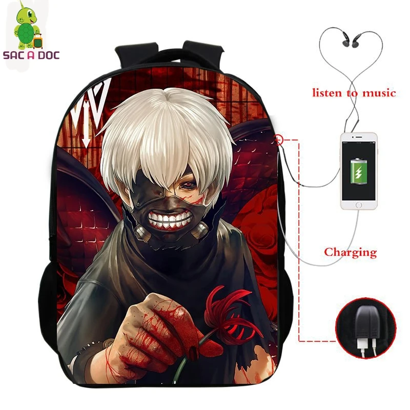 Anime Tokyo Ghoul Kaneki Ken Backpack Women Men Multifunction USB Charging Laptop Backpack Boys Girls School Travel Bags
Anime Tokyo Ghoul Kaneki Ken Backpack Women Men Multifunction USB Charging Laptop Backpack Boys Girls School Travel Bags