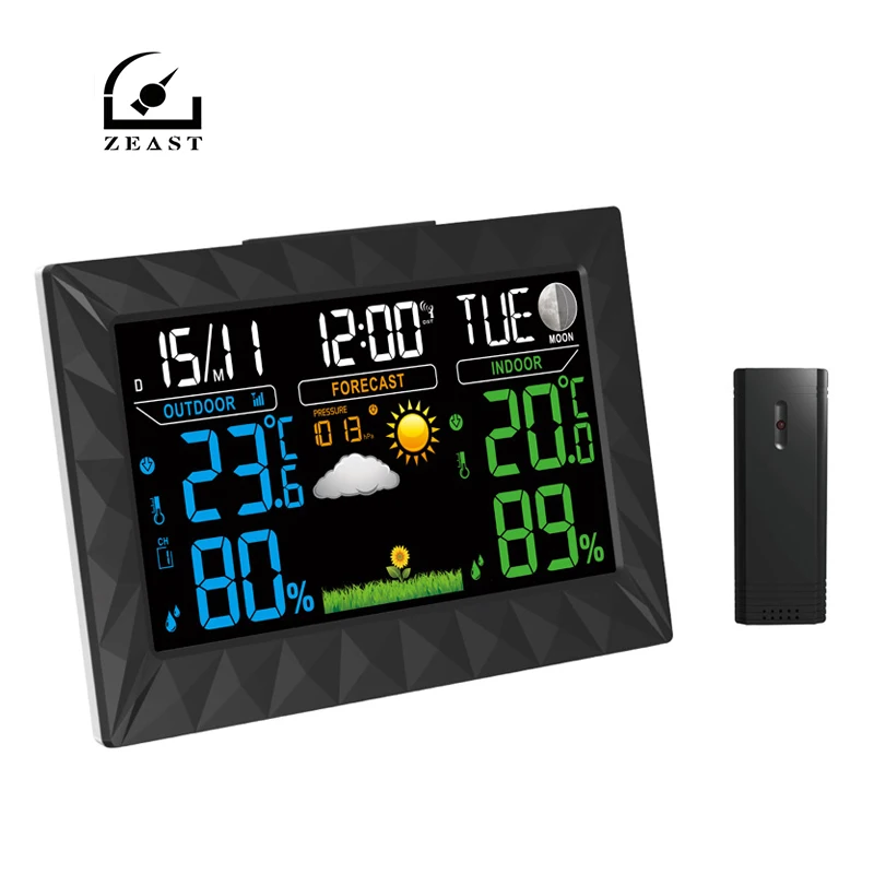 

TS-Y01 Wireless Color Weather Station In/Outdoor Forecast Temperature Humidity Alarm And Snooze Thermometer Hygrometer
