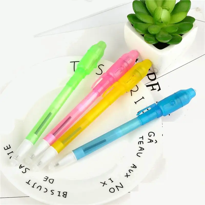 2019 New Magic 3 in 1 UV Light Combo Creative Stationery Invisible Ink Pen Popular For Ballpoint pen+UV Light+Invisible | Канцтовары для